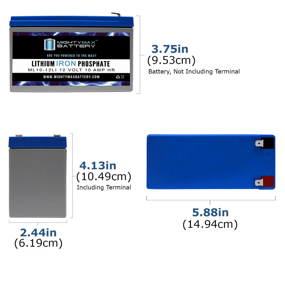 12V 10AH Lithium Replacement Battery 4 Pack F721524