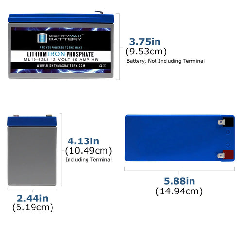 12V 10AH Lithium Replacement Battery 4 Pack F721524
