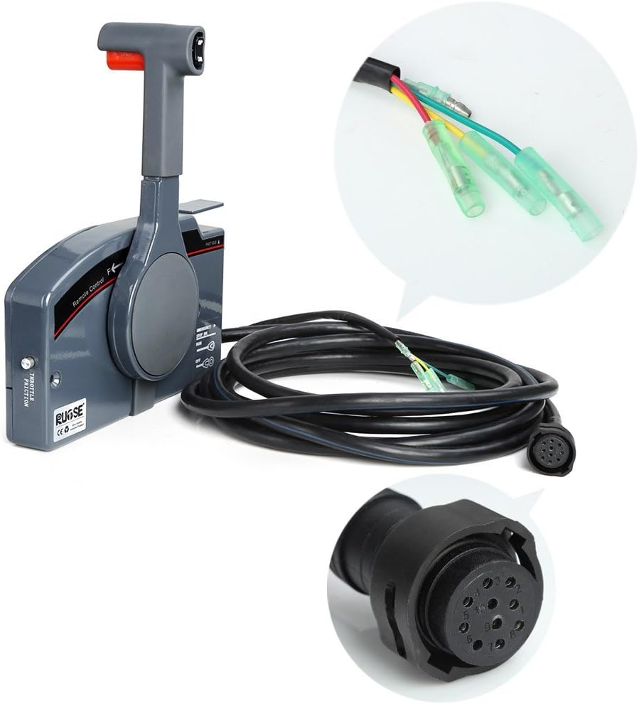 Side Mount Outboard Remote Control Box with 10 Pin Cable 16.7Ft Harness X919