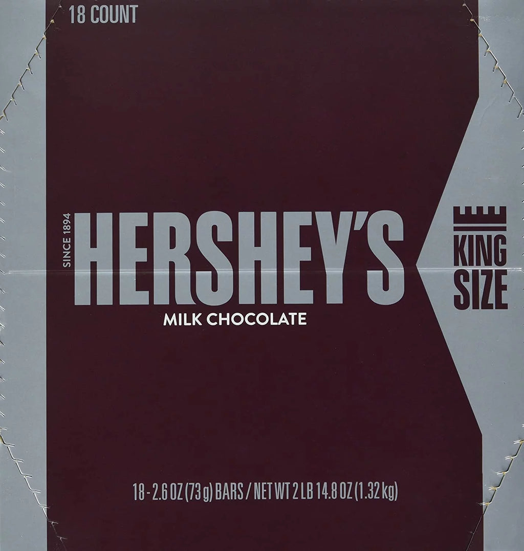 King Size Chocolate Candy Bars (Pack of 18) N808