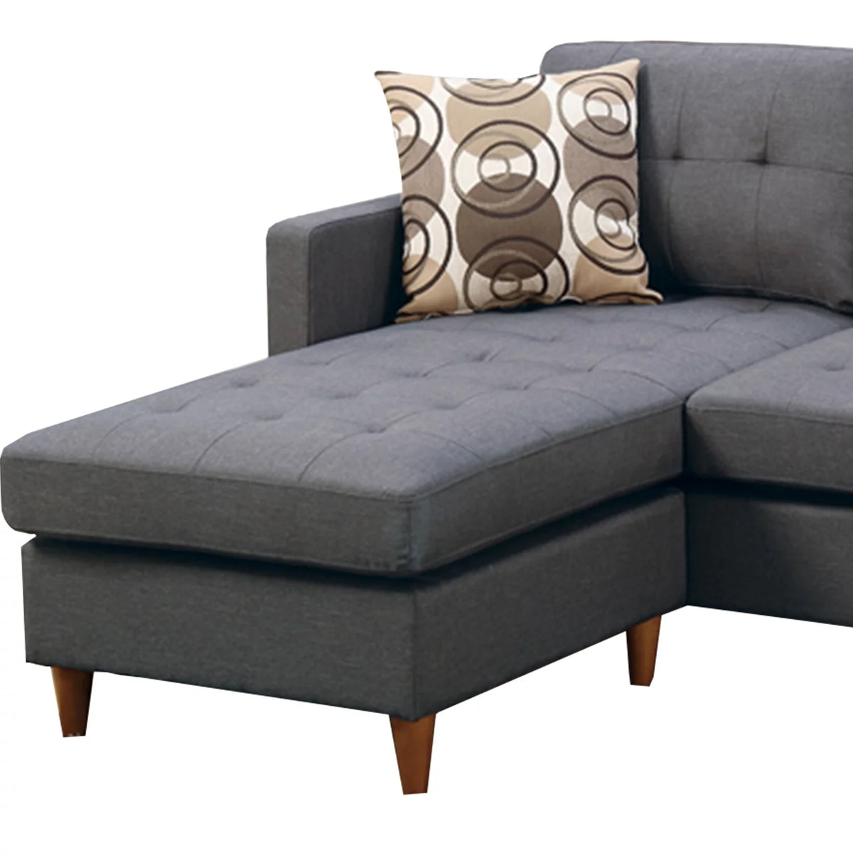 Gray 2 Piece Polyfiber Sectional with Pillows K31661