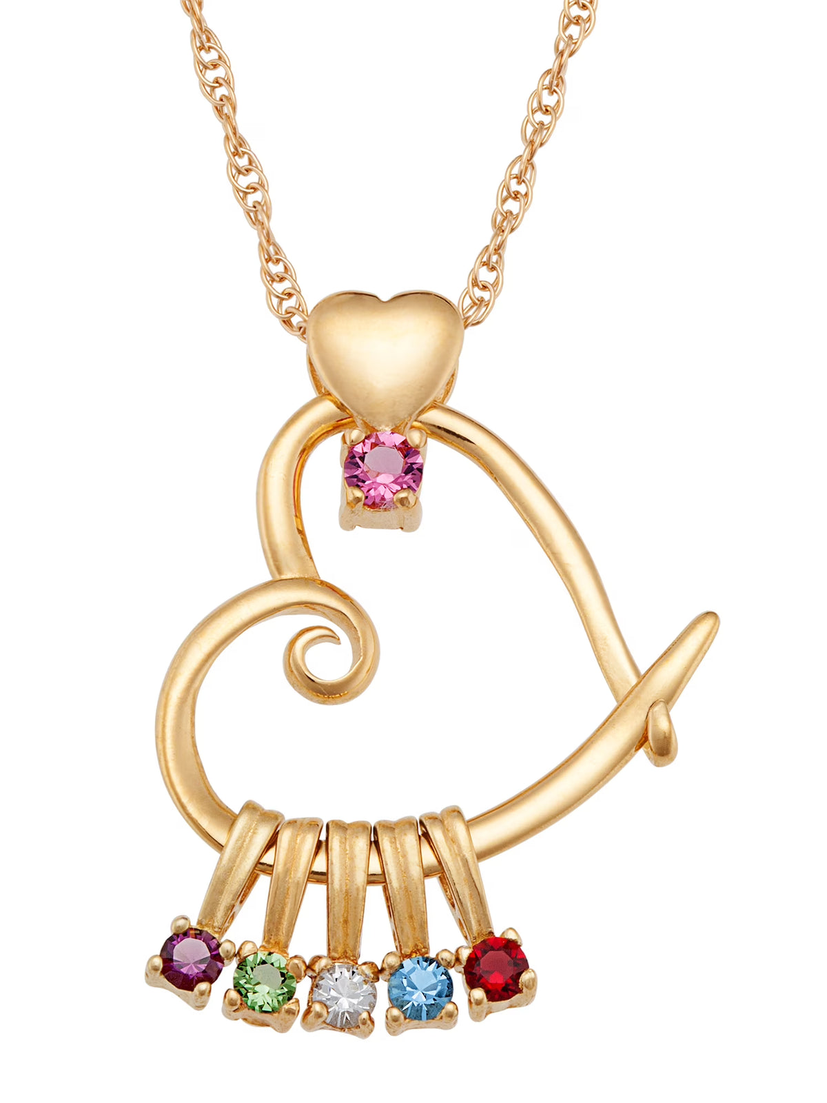 14K Gold over Silver Birthstone Heart Pendant Z778939