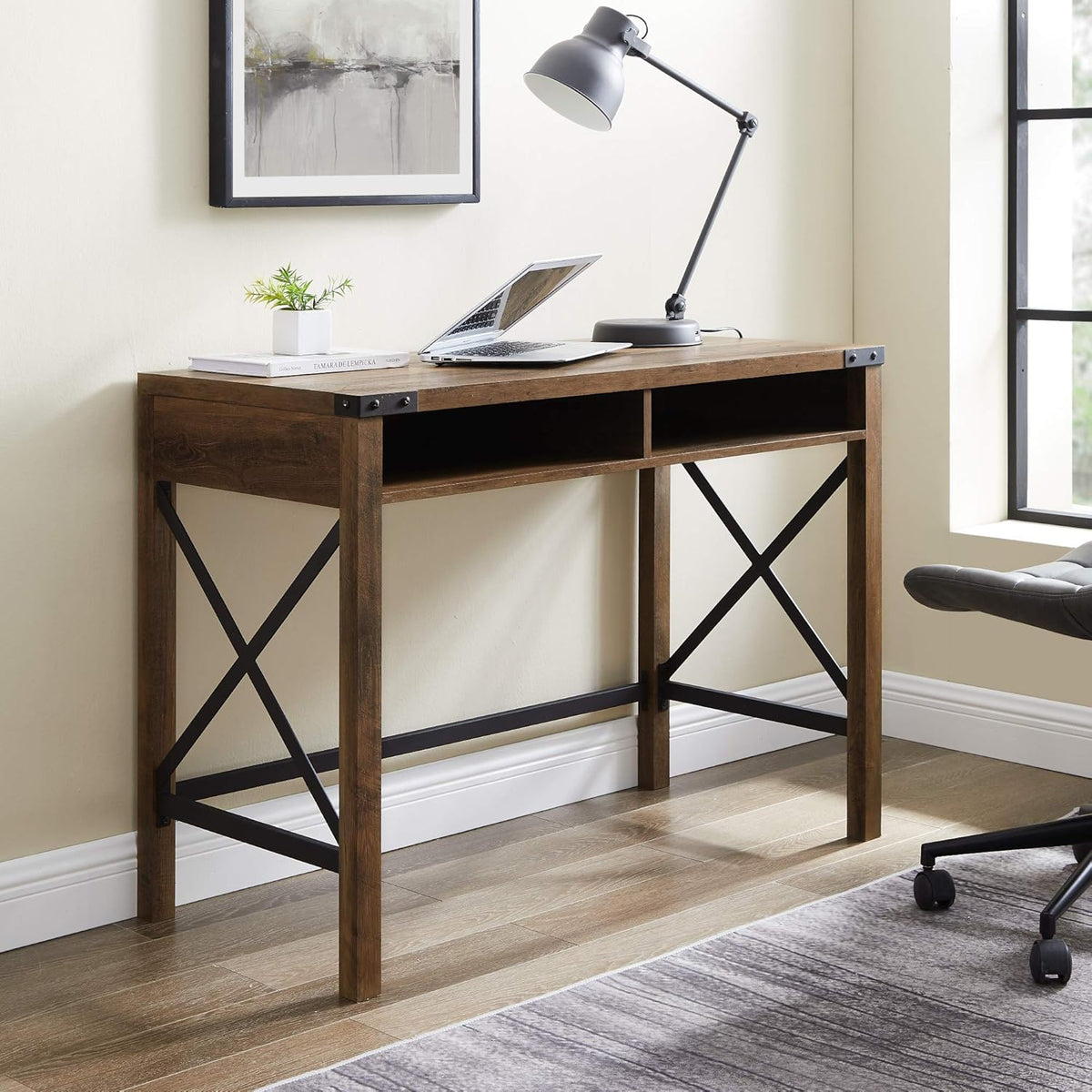 42 Inch Grey Wash Writing Desk H8349