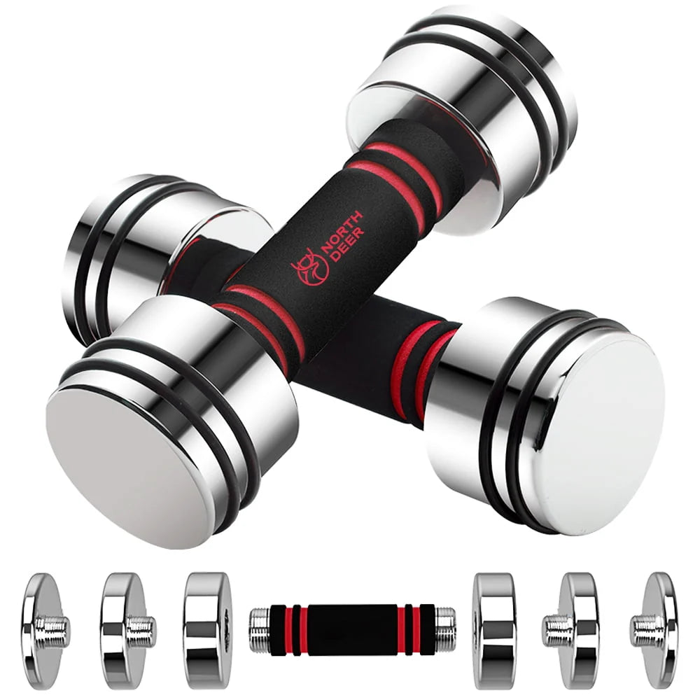 Adjustable Dumbbells Pair Steel Weight Set with Foam Handle S24206