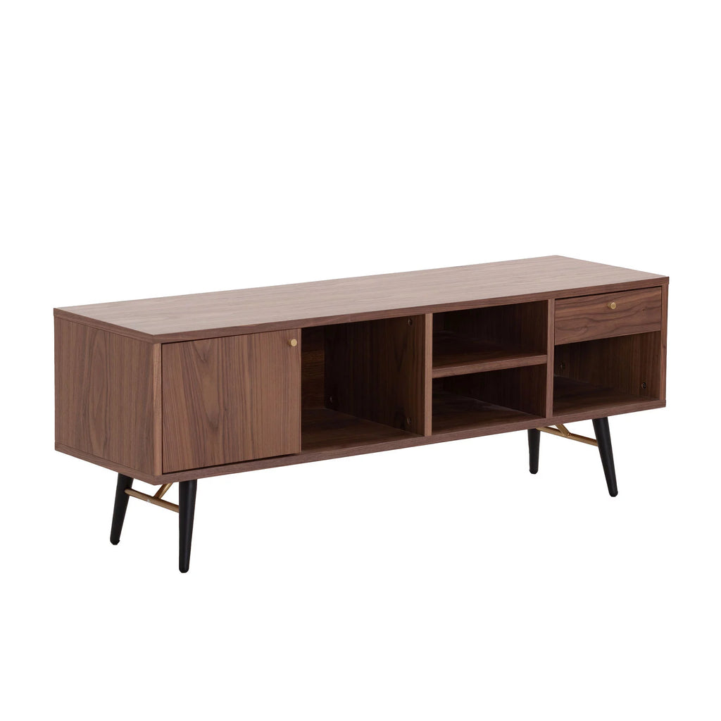 Walnut Low Profile Media Console TV Stand D200987