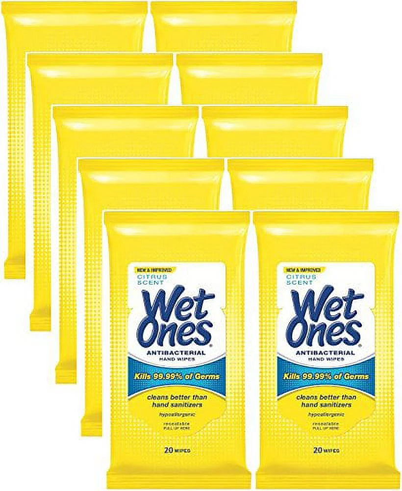 Antibacterial Hand Wipes 20 Count Pack of 10 C5480