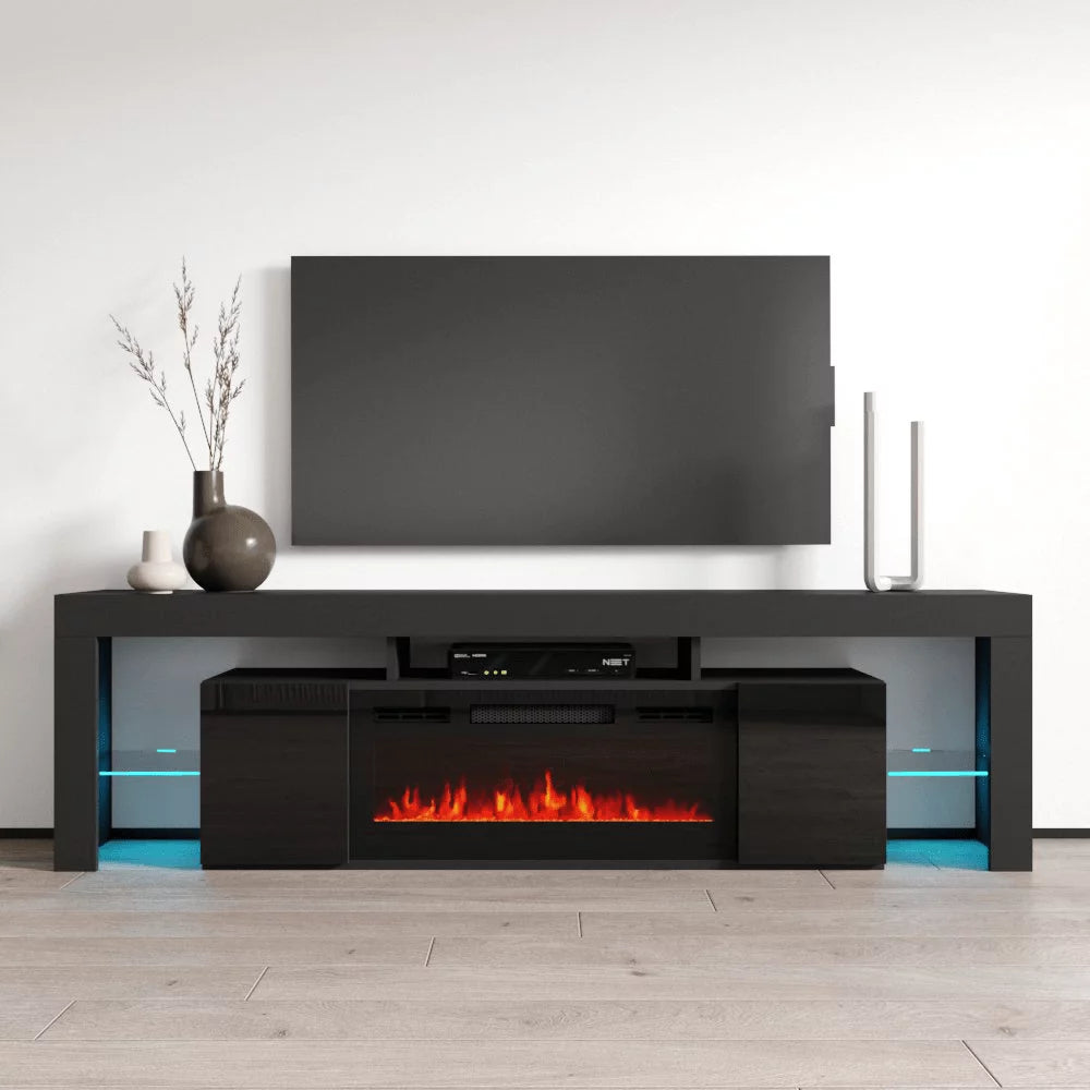 High Gloss Fireplace TV Stand with Storage Cabinets L634018