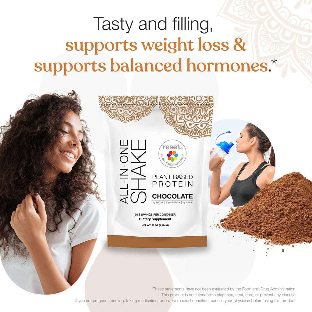 Chocolate Plant Based Protein Meal Replacement Shake, 20 Servings, 33.3oz, Pack of 2 A391481