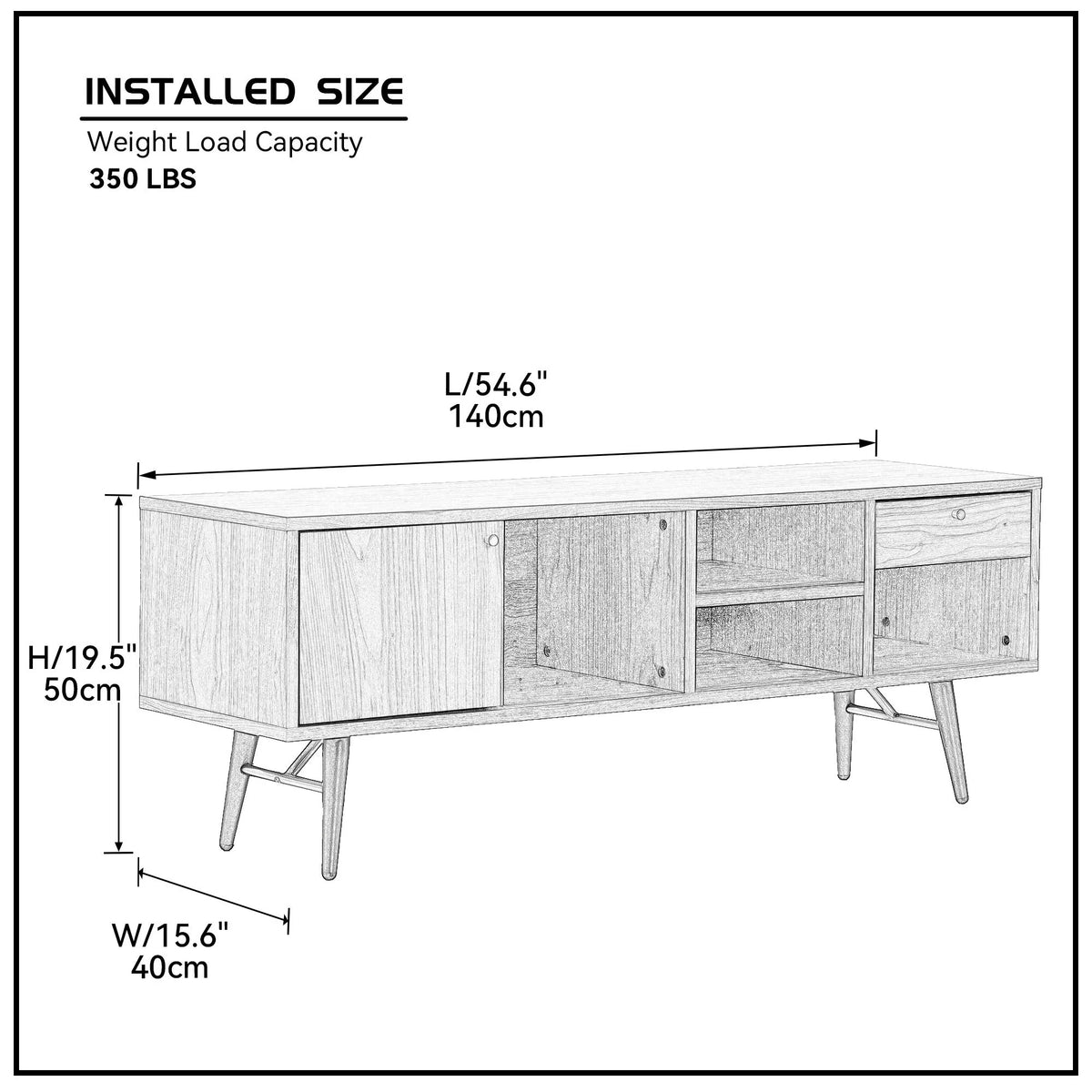 Walnut Low Profile Media Console TV Stand D200987