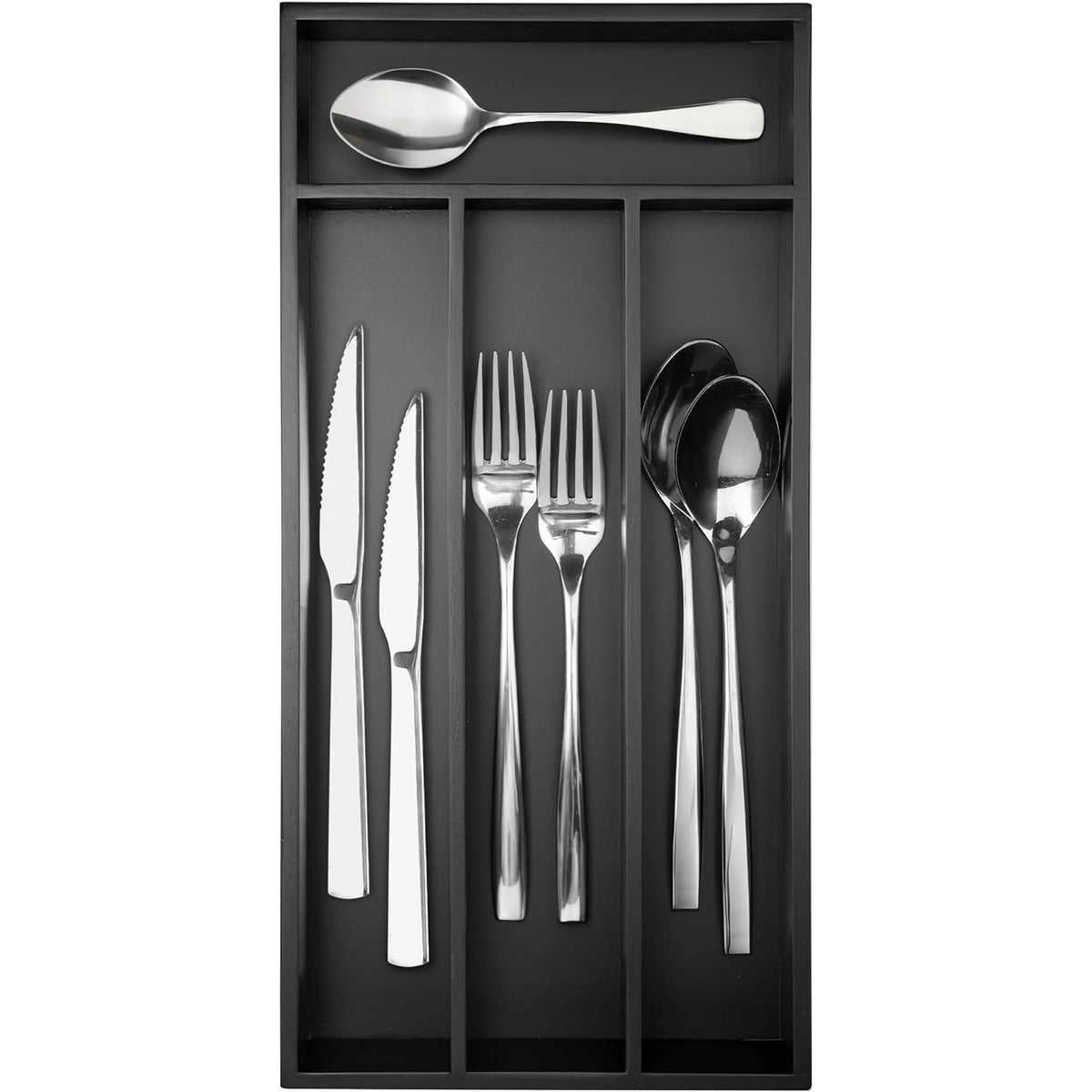 4 Slot Acacia Silverware Drawer Organizer U2505