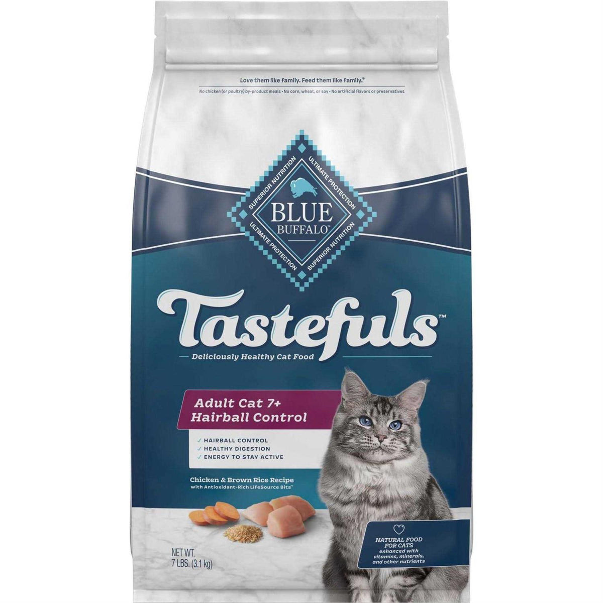 Blue Buffalo Indoor Hairball Control Mature Dry Cat Food D251