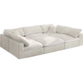Cream Velvet Modular Sectional J868