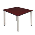 Mahogany Chrome Square Breakroom Table K532