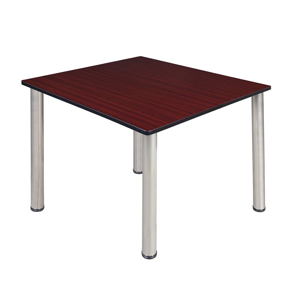 Mahogany Chrome Square Breakroom Table K532