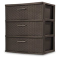 3 Drawer Wide Weave Tower Espresso Q292636