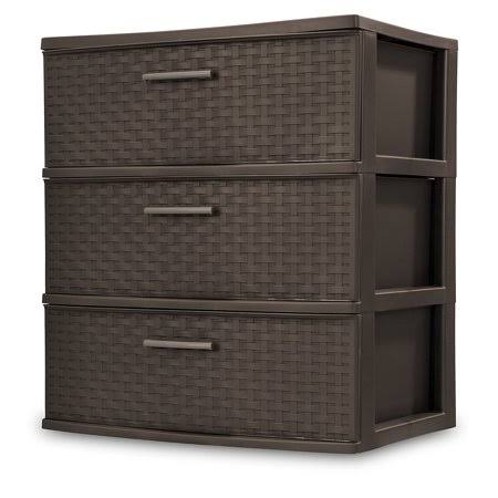 3 Drawer Wide Weave Tower Espresso Q292636
