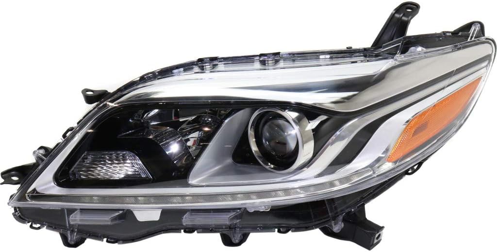 Passenger Side Halogen Headlight for Toyota Sienna 2015-2019 XLE/Limited with LED Daytime Running Light J8951