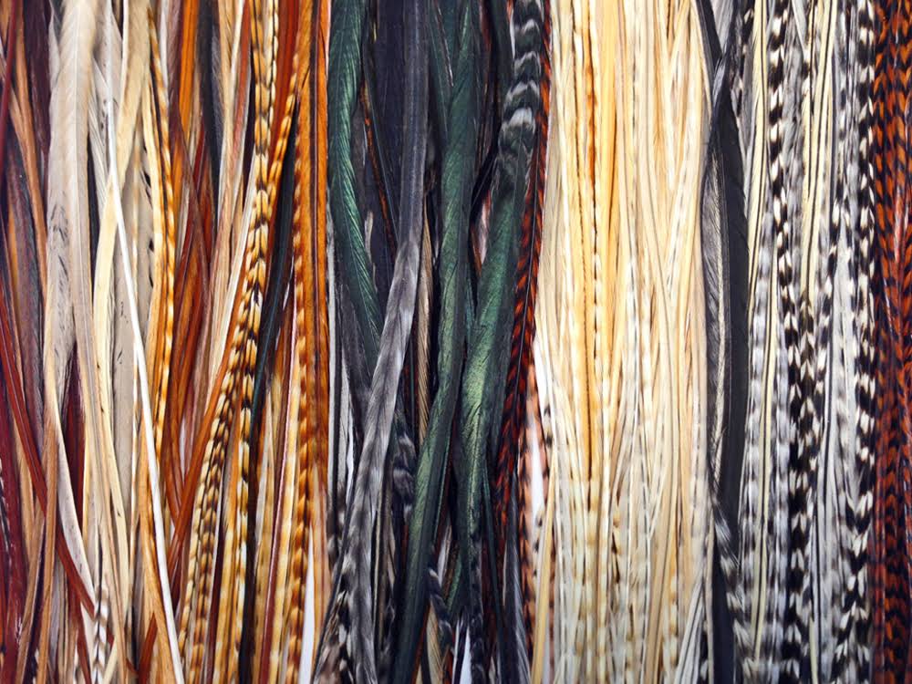 100 Pieces Natural Thin Long Rooster Hair Extension Feathers Q72270