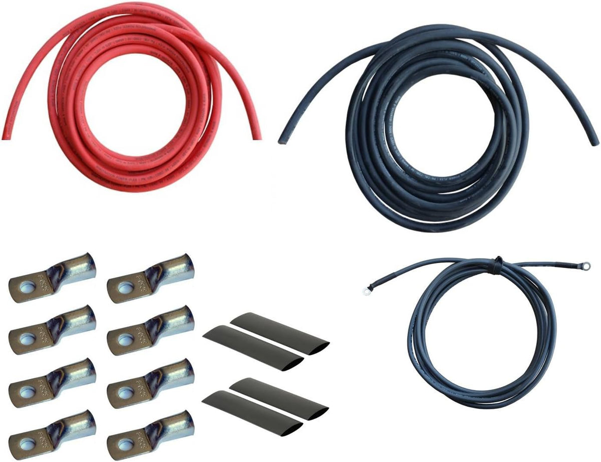 4/0 Gauge AWG Power Inverter Battery Cable Wire Kit (4 Feet Black + 4 Feet Red) H87066