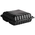 3-Compartment Microwaveable Black Plastic Take-Out Container - 150/Case B289706