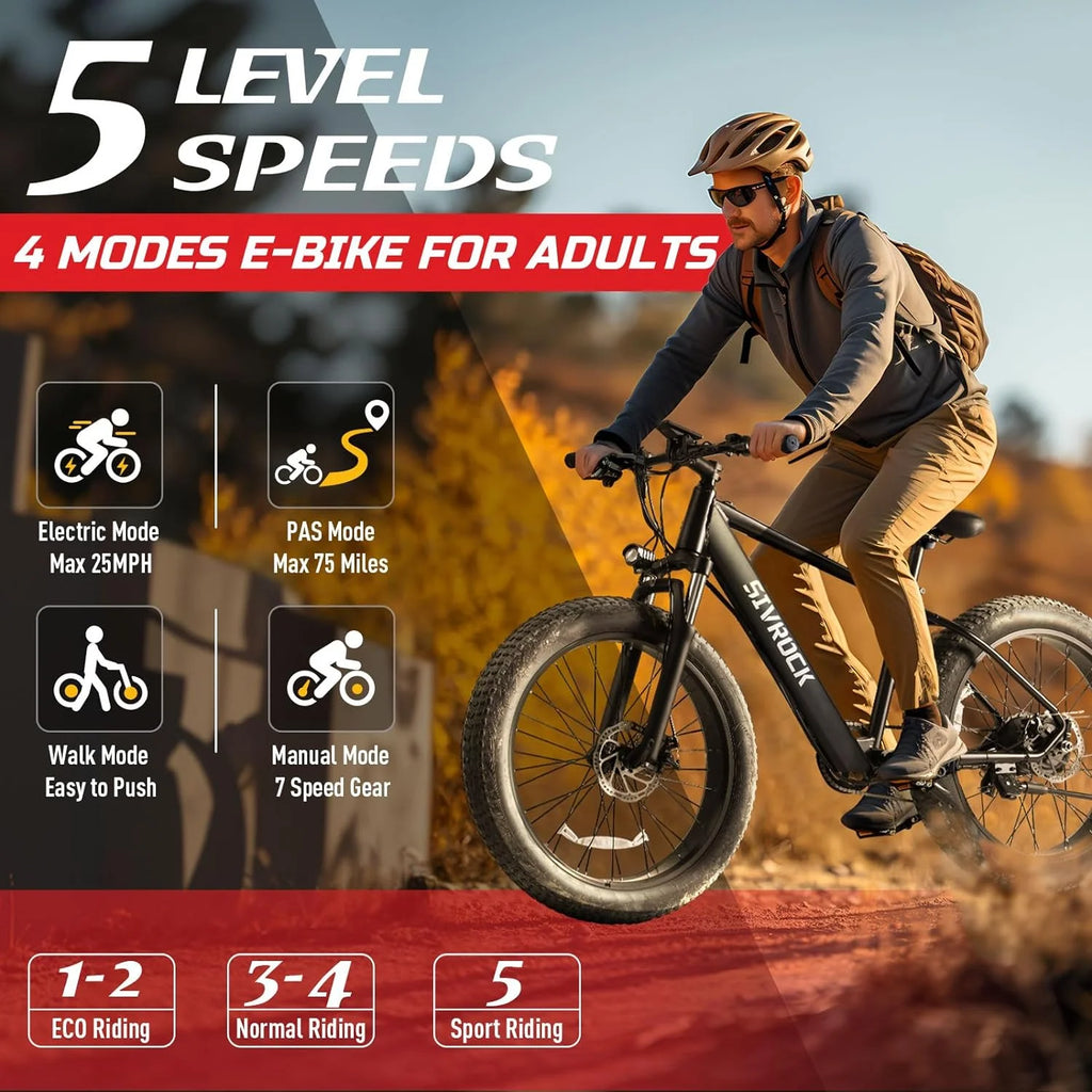 26" x 4.0 Fat Tire 1000W Electric Mountain Bicycle I4486