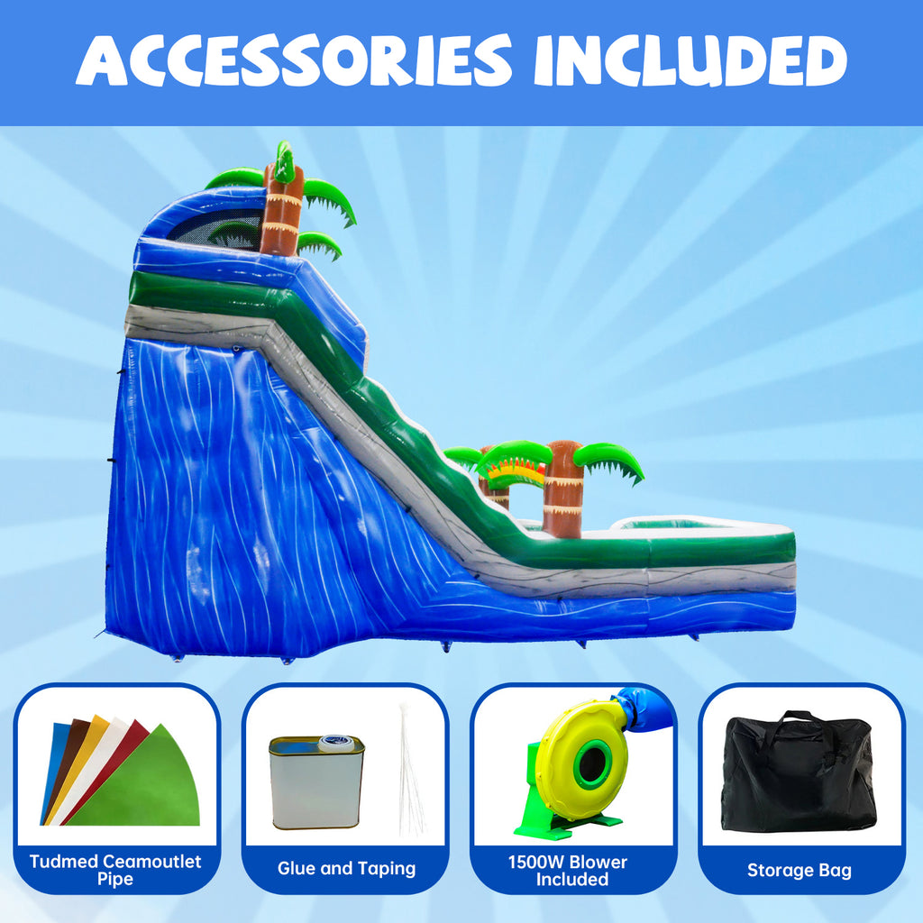 16 ft Inflatable Water Slide with Air Blower E613454