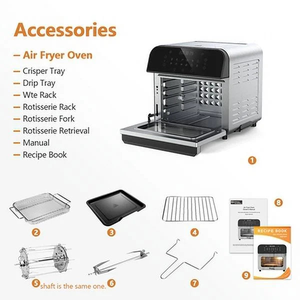 12QT 12-in-1 Air Fryer Convection Oven with Accessories R191749
