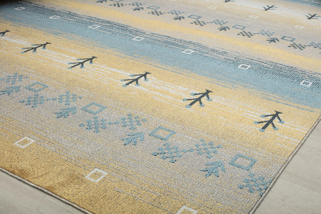 Yellow Tribal Bohemian Area Rug 2'6" x 4' A106