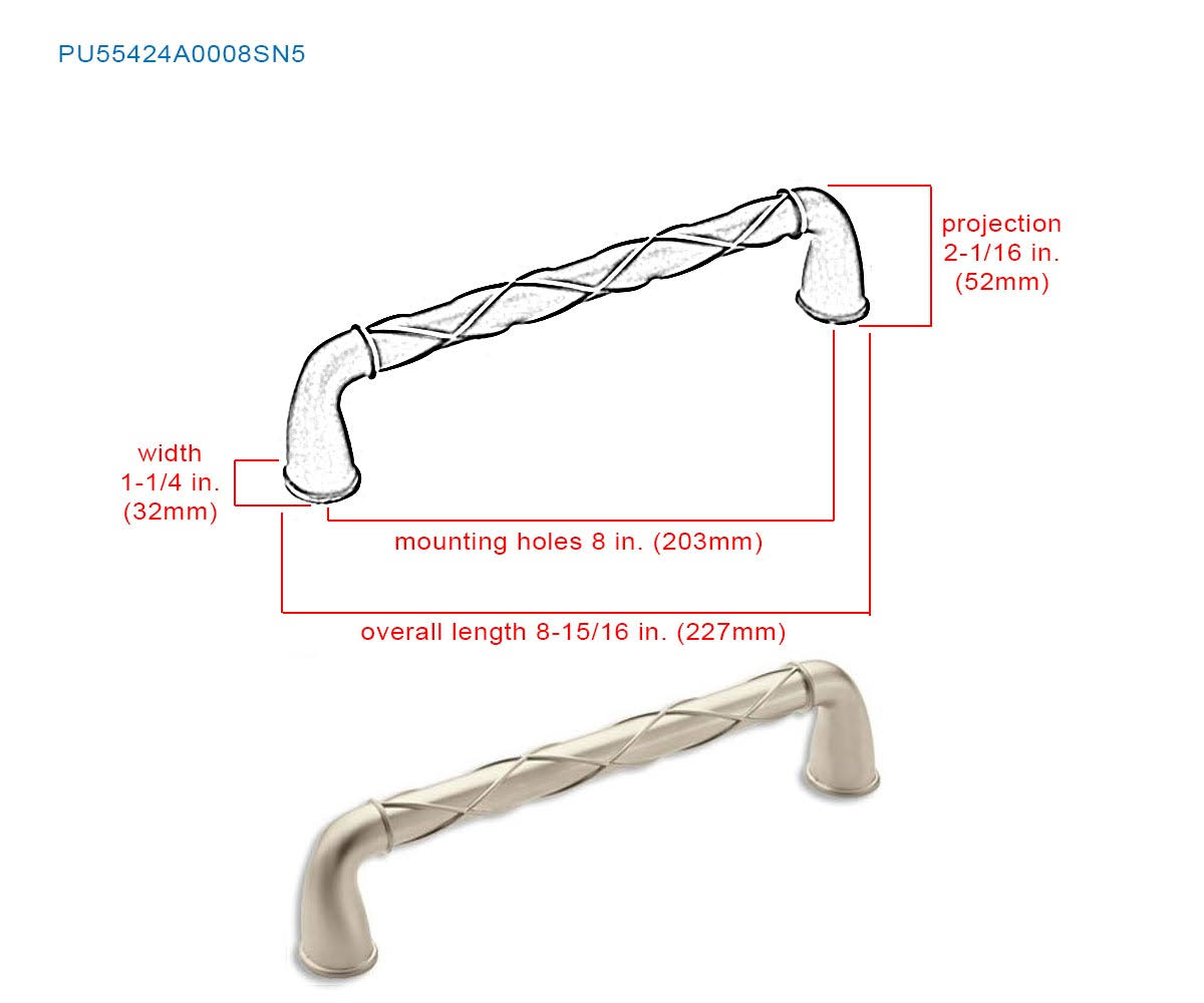 Satin Nickel Appliance Pull V131