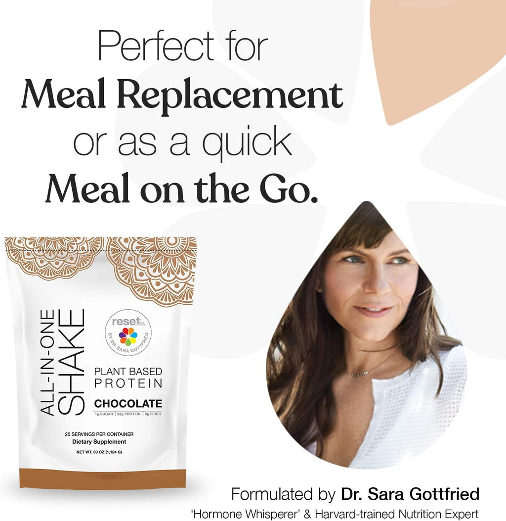 Chocolate Plant Based Protein Meal Replacement Shake, 20 Servings, 33.3oz, Pack of 2 A391481