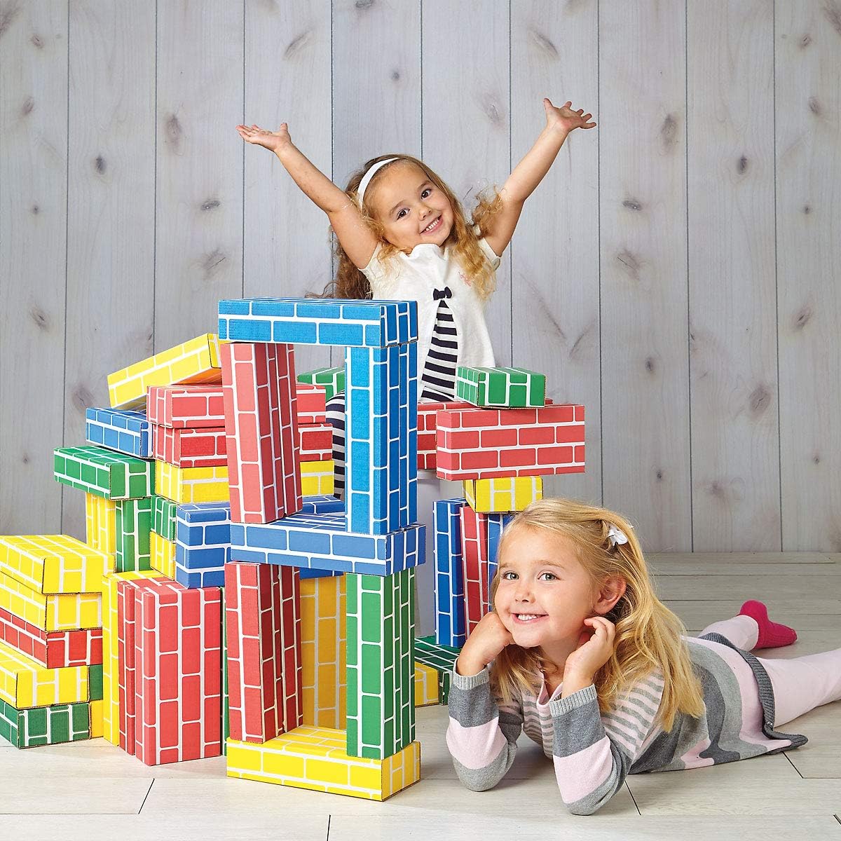 Cardboard Building Bricks, Set of 24, Pack of 2 O2269