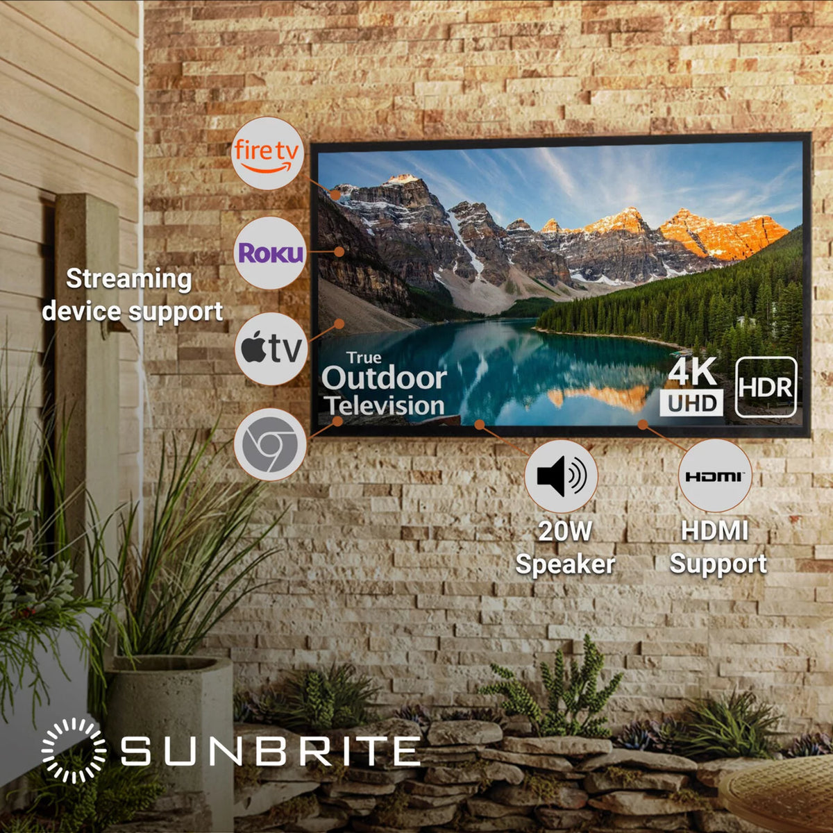 55-inch Full Shade Outdoor 4K Ultra HD HDR LED Weatherproof Television P685852