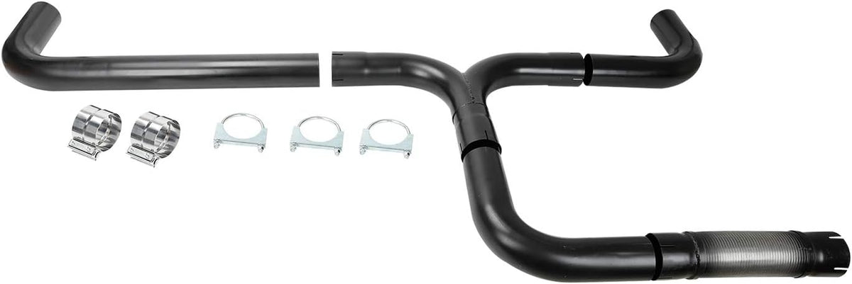 Black Stainless Steel 4'' Universal T Pipe Kit Dual Smoker Exhaust Stack System C335
