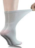 5 Pairs Non-Binding Cotton Crew Socks with Seamless Toe and Cushion Sole C19841
