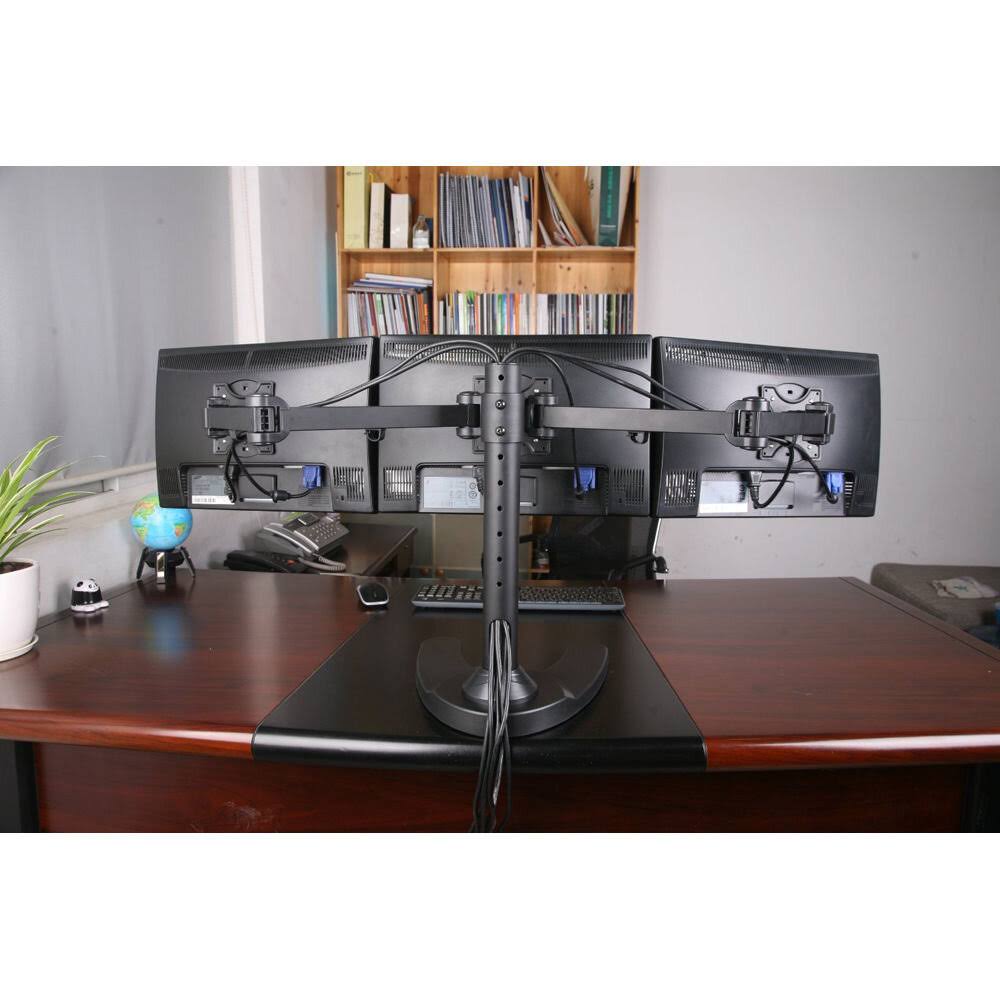 Triple Freestanding Height Adjustable Monitor Desk Mount, Black D892057