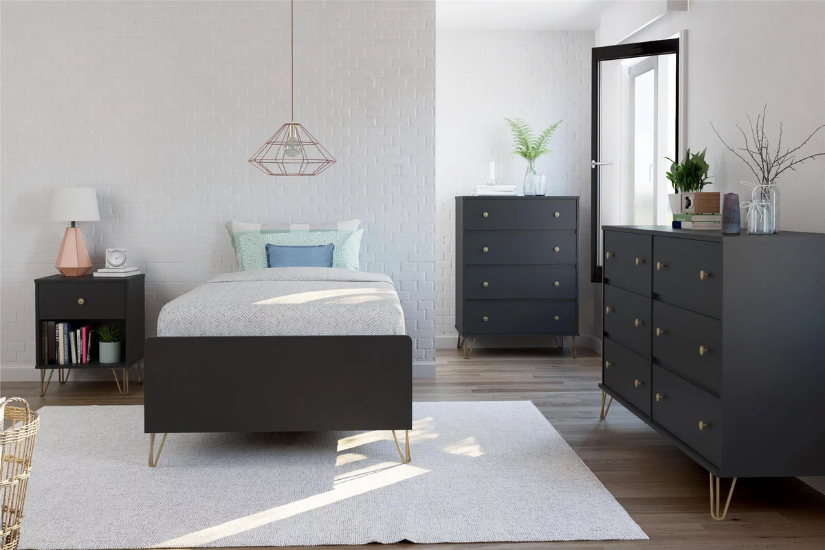 Black 4 Drawer Dresser N72978