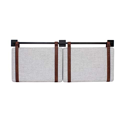 Queen Brown Faux Leather Wall Mount Hanging Headboard H559243