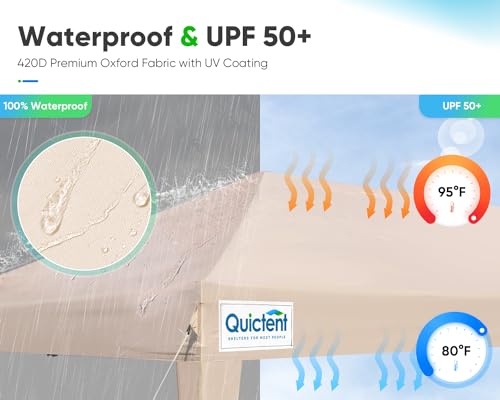 10x20ft Pop up Canopy Tent Waterproof with Roller Bag J72113