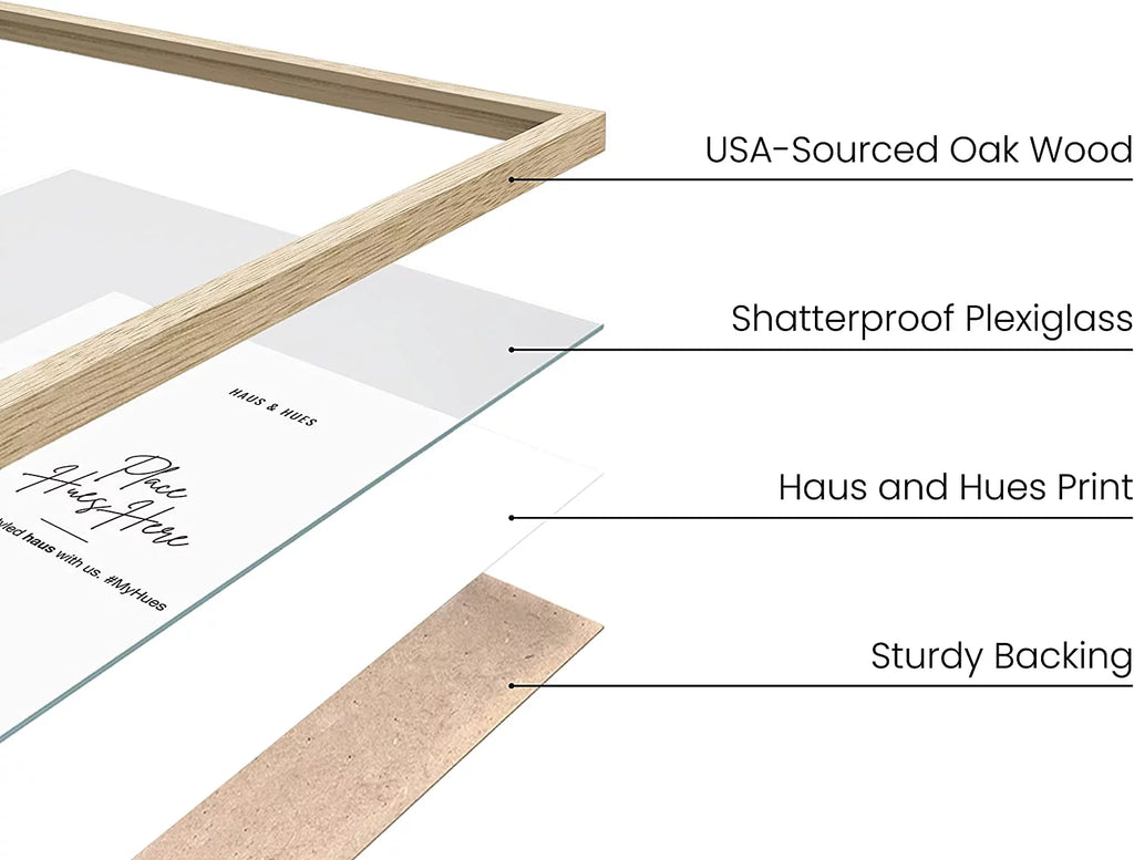 Beige Oak Wood 12x16 Picture Frame Set of 4 P771235