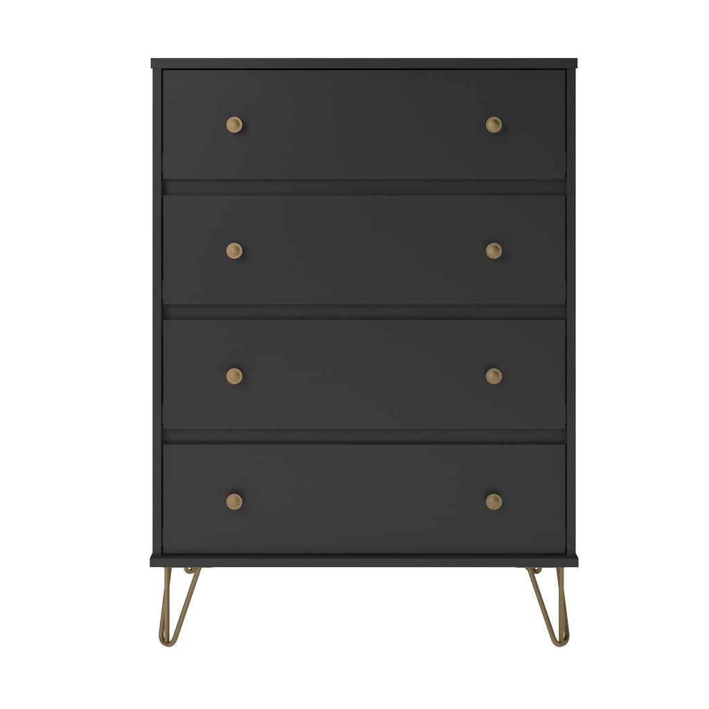 Black 4 Drawer Dresser N72978