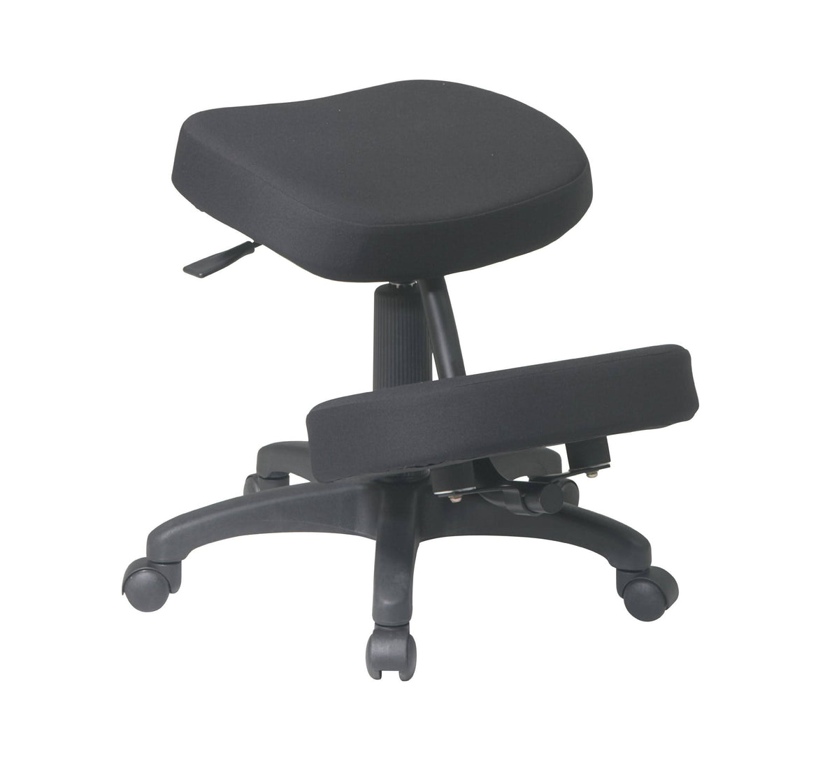 Knee Chair with Casters, Memory Foam, 5 Star Base, Black P6741