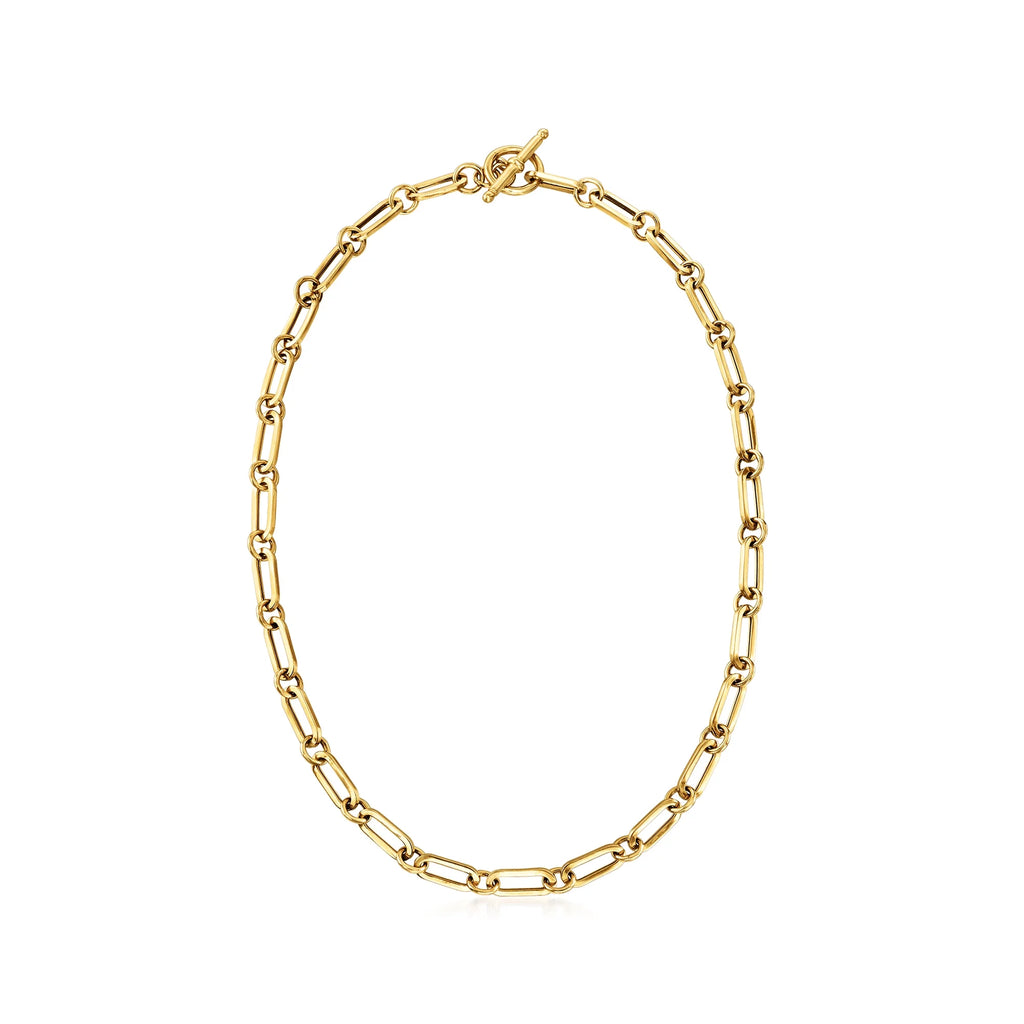 18kt Gold Over Sterling Paper Clip Link Necklace L72242