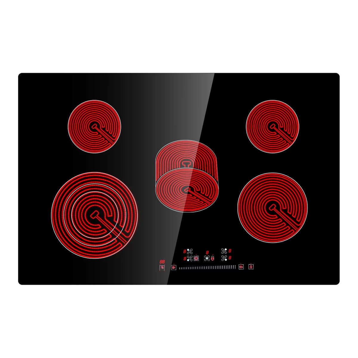 8600W Built-in Electric Ceramic Cooktop 5 Burners B929