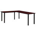 Mahogany/Black L-Desk with Return W76974