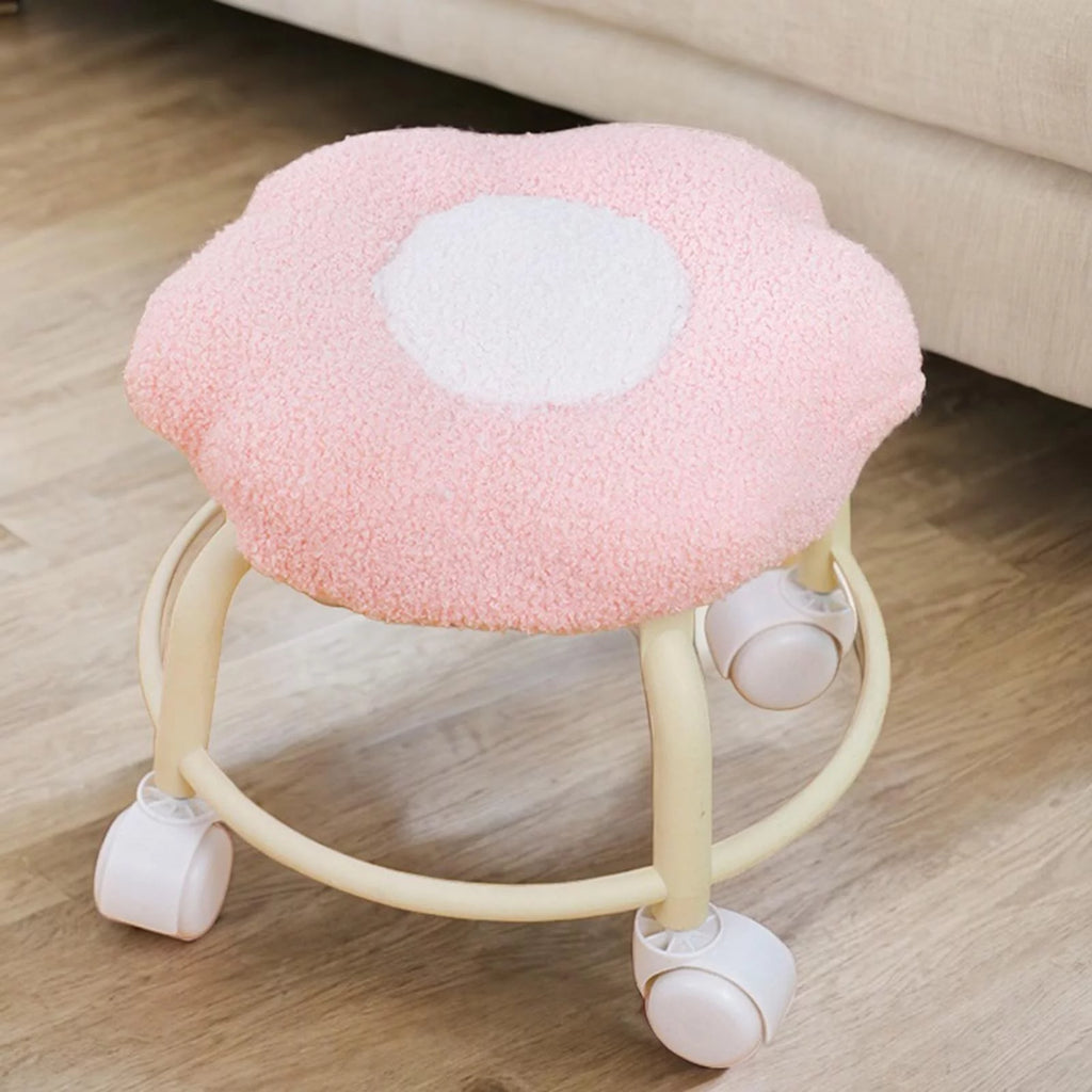 Pink Rolling Swivel Stool Z711