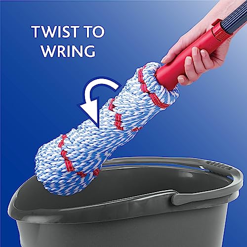 Microfiber Twist Mop with 2 Extra Refills, 18-Inch Mop Head V141063