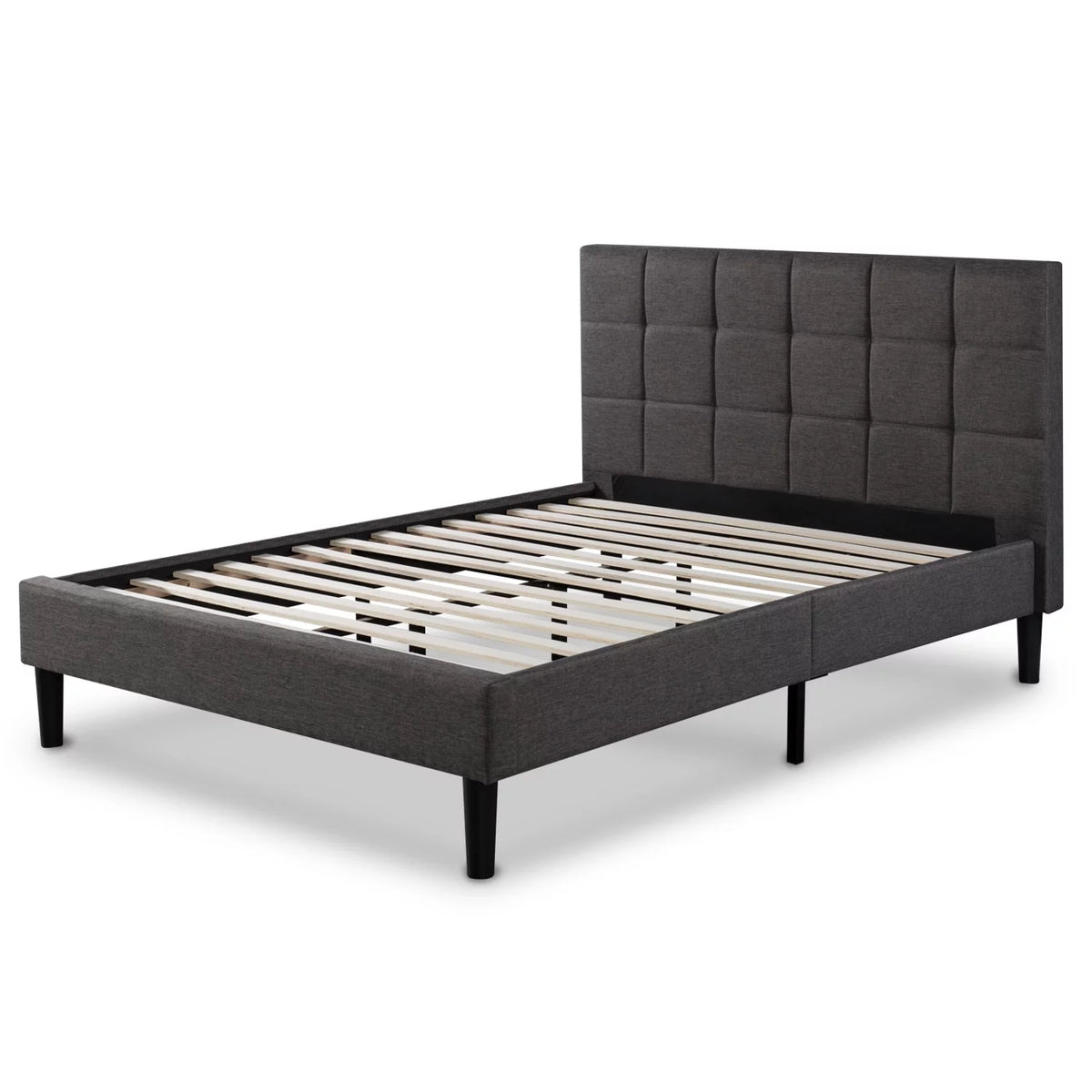 Grey Upholstered Platform Bed Frame B846096