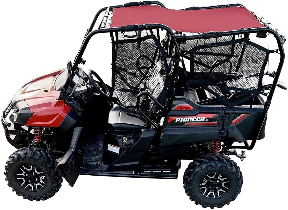 Cherry Red Mesh Sun Shade Soft Top Roof Cover for UTV W7120