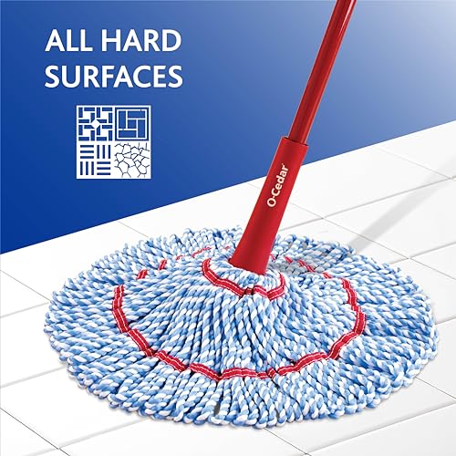 Microfiber Twist Mop with 2 Extra Refills, 18-Inch Mop Head V141063