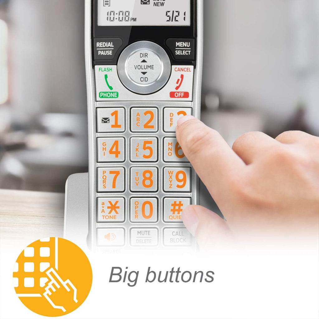 Black/Silver DECT 6.0 Corded/Cordless Phone with 1 Handset H2002